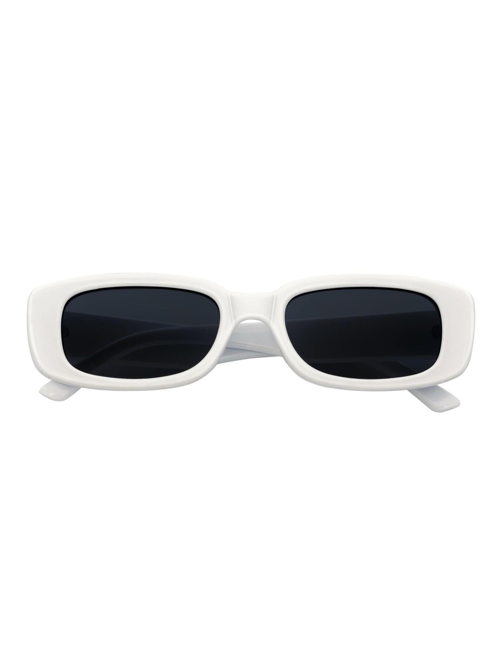 SLIM - Small Rectangle Sunglasses White Smoke